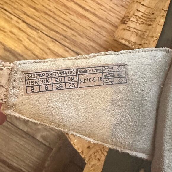 Vionic Paros Gold Cork Print Strap Slingback Sandals - Picture 7 of 7